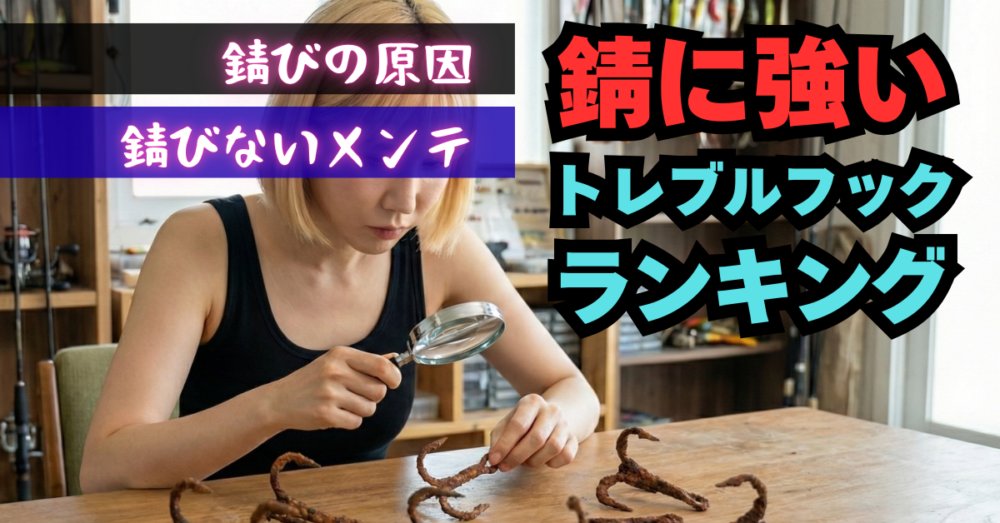 トレブルフックが錆びる原因とは？本当に錆びに強いおすすめフック検証ランキング！そんな実験話｜デコイBKKがまかつカルティバfimo