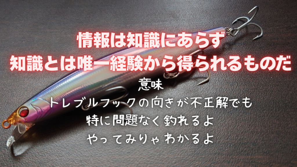 正しいトレブルフックの向きじゃないとダメ？間違ってても大して影響はないのに飛距離やフッキングに影響が出ると言ってる自称エキスパート多い説、そんな真実の噂話