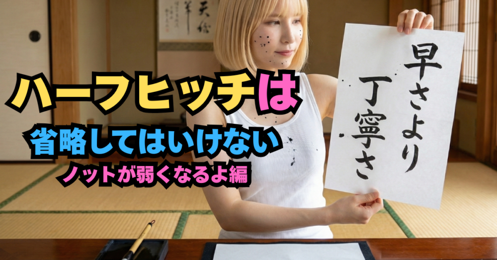 「最速FGノット」の真似は危険!?ハーフヒッチを省略すると強度が激減する理由を初心者向けに解説。そんなウソみたいな話｜ラインシステム
